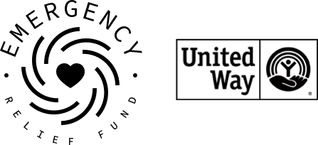 United way logo on a black background.