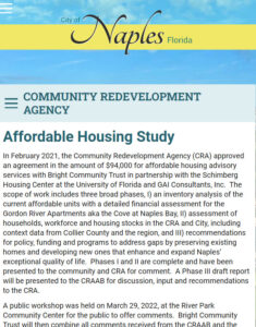 Naples Florida Affordable Housing Study: February 2021
