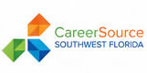Logo for CareerSource Southwest Florida with a colorful geometric diamond on the left and the name on the right.